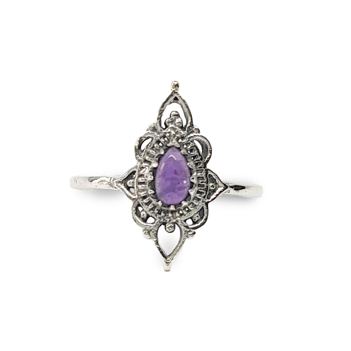 COGGIOLA - Anillo Ishani Piedra Amatista Plata Fina 925