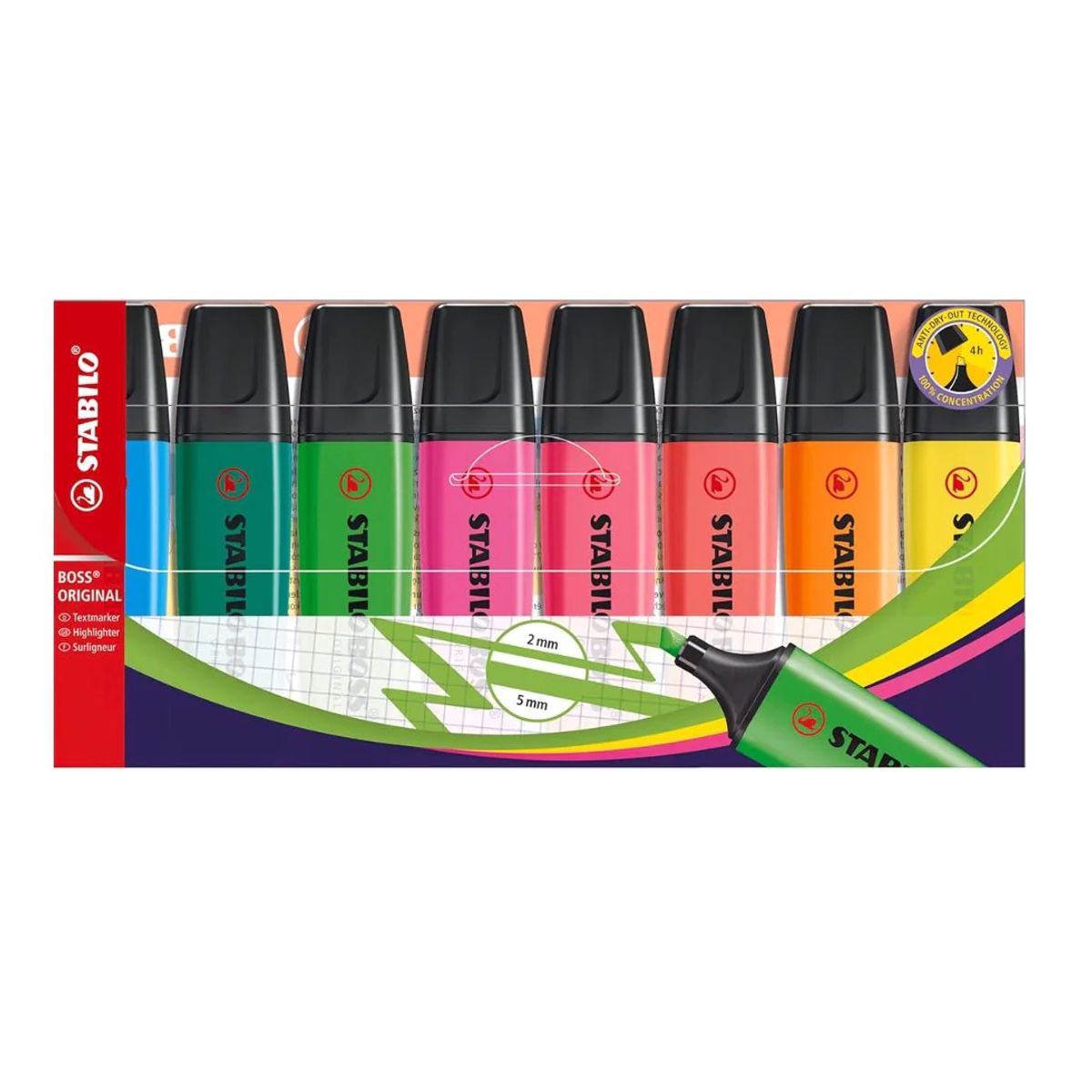 STABILO - Pack 8 Destacadores Boss Colores Fluorescente Stabilo