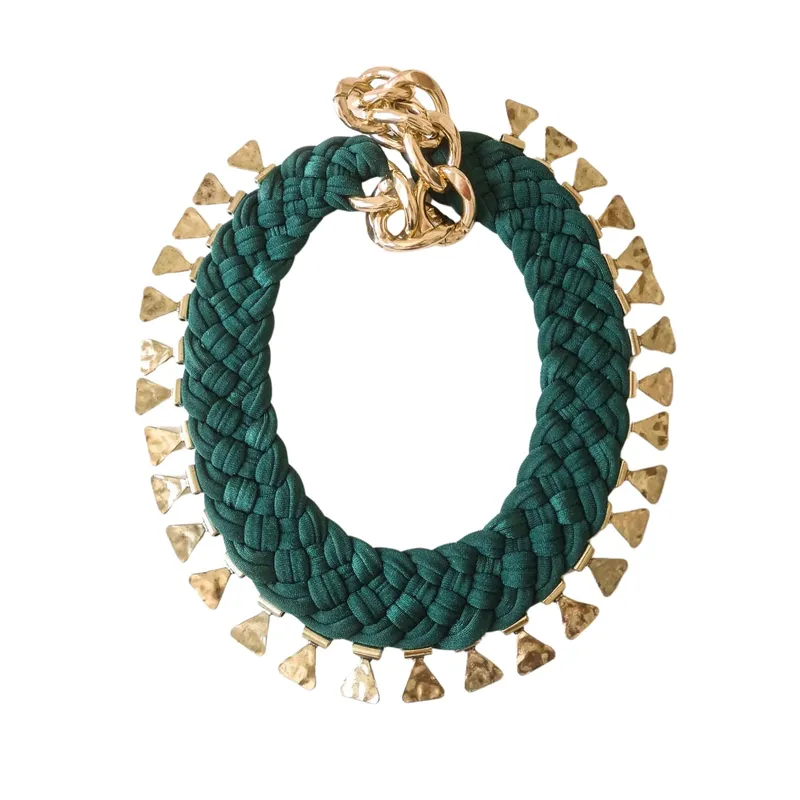 MARIA LA BIYUX - Maria La Biyux Verde Triangular Dorado