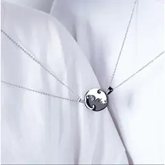 GENERICO - Collar de Regalo Para Mejores Amigos O Parejas Gato Yingyang