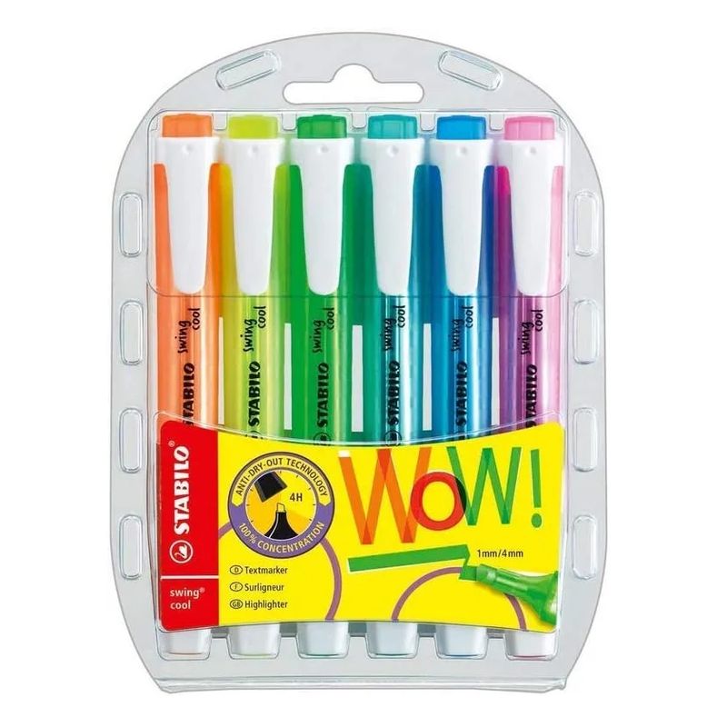 STABILO - Destacador 6 Colores Swing Cool Neón Stabilo