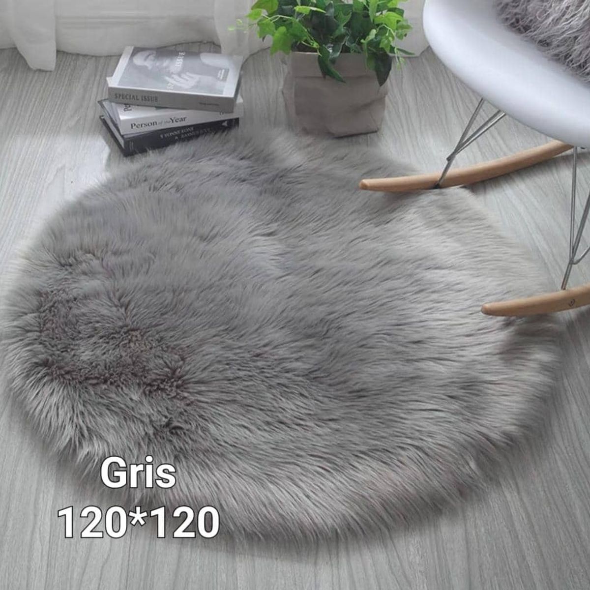 GENERICO - ALFOMBRAS REDONDA PIEL DE OVEJA 120X120