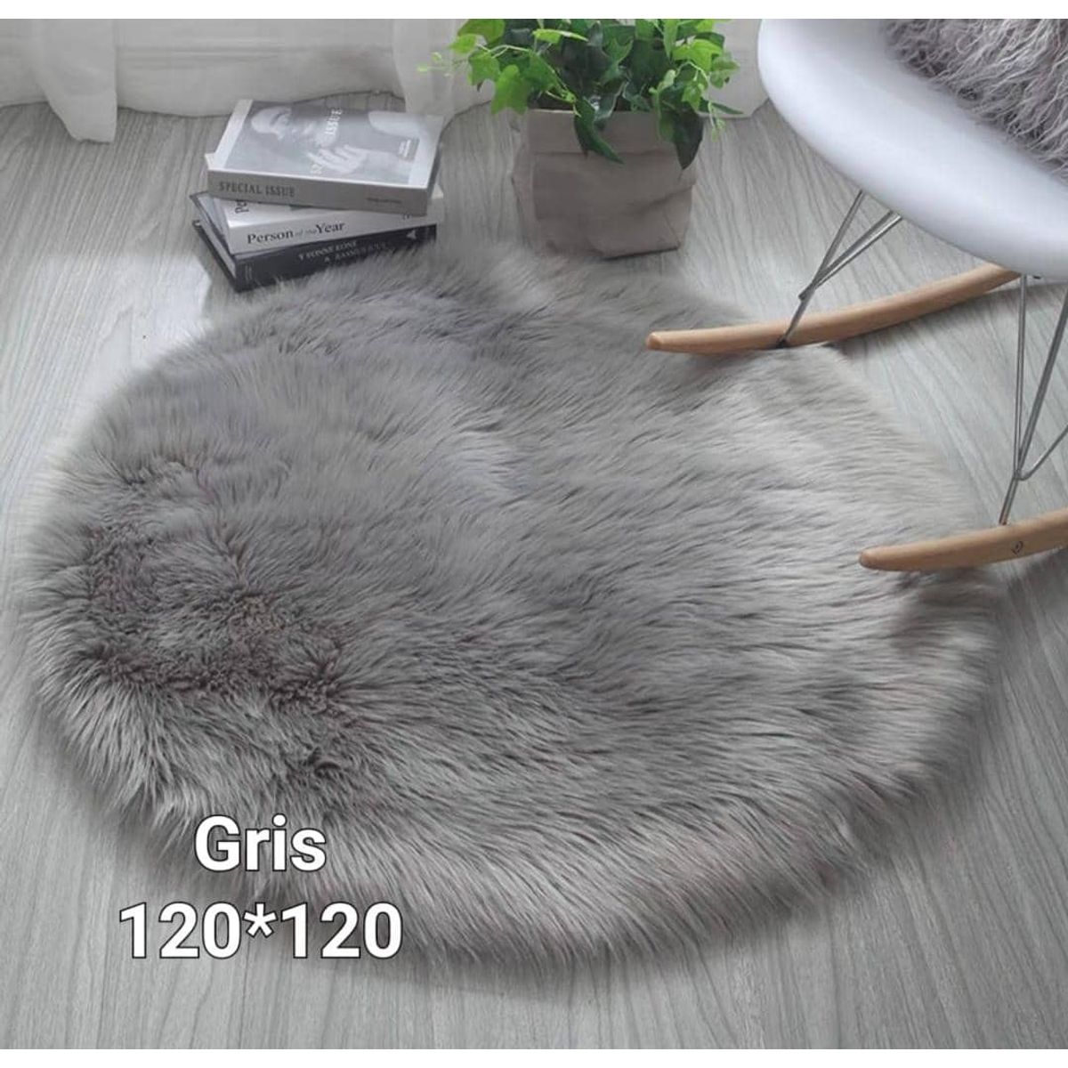 GENERICO - ALFOMBRAS REDONDA PIEL DE OVEJA 120X120