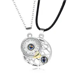 GENERICO - Collar De Parejas Sol Y Luna Proyecta Te Amo En 100 Idiomas