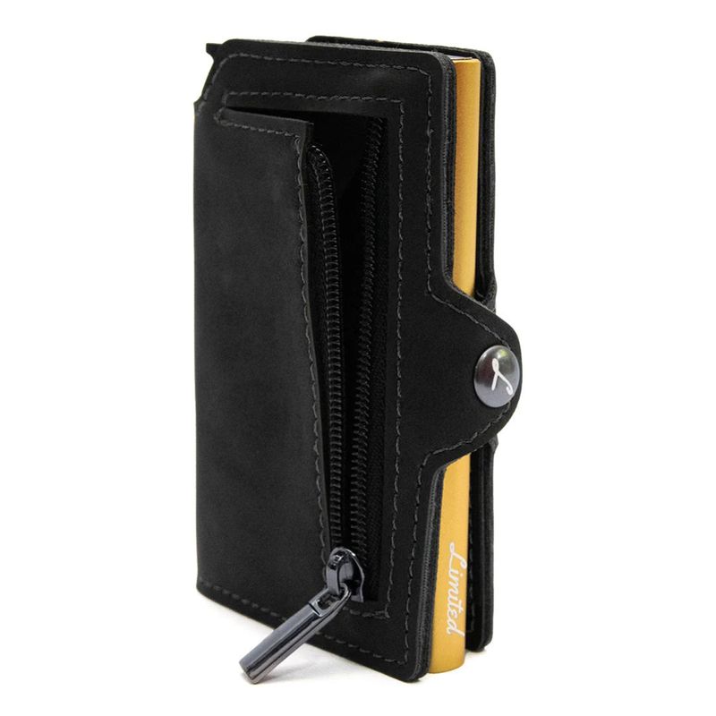 GENERICO - Billetera Tarjetero Anti Clonación Limited Slim Black con monedero