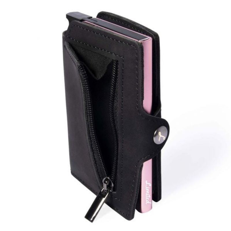 GENERICO - Billetera Tarjetero Anti Clonación Limited Slim Black con monedero
