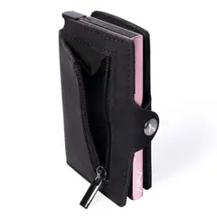 GENERICO - Billetera Tarjetero Anti Clonación Limited Slim Black con monedero