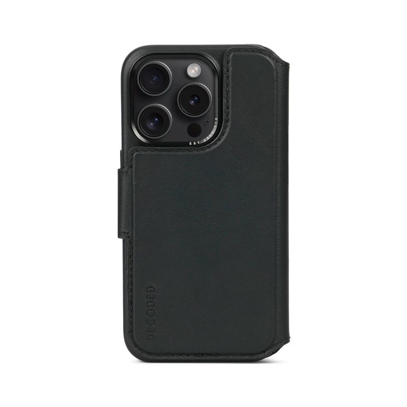 DECODED - Funda cuero Wallet con MagSafe iPhone 15 Pro Decoded Negro