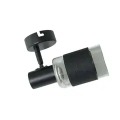 HB LEDS - Foco Apliqué Techo Simple Vidrio E-14 Negro Ampolleta Fría