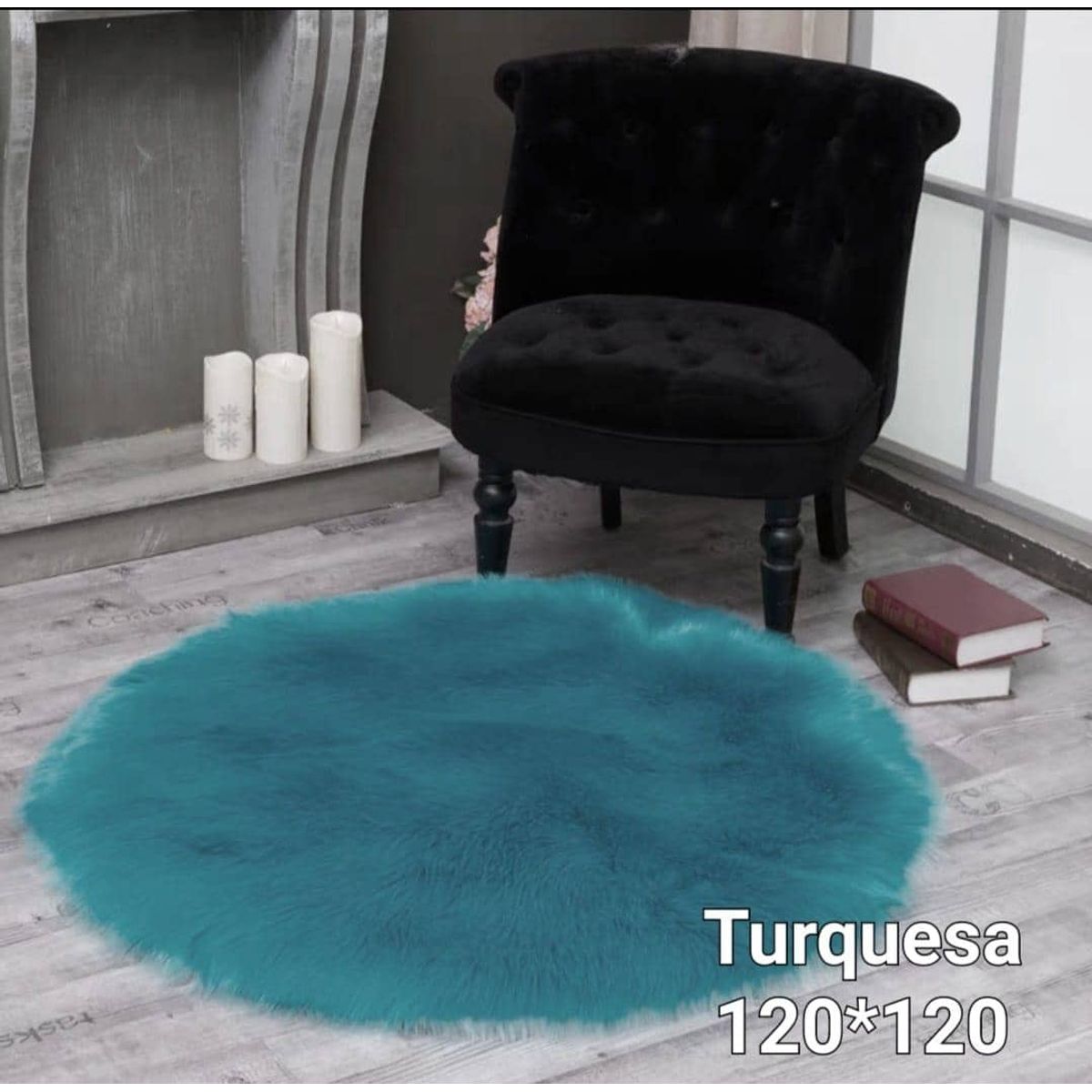 GENERICO - ALFOMBRAS REDONDA PIEL DE OVEJA 120X120