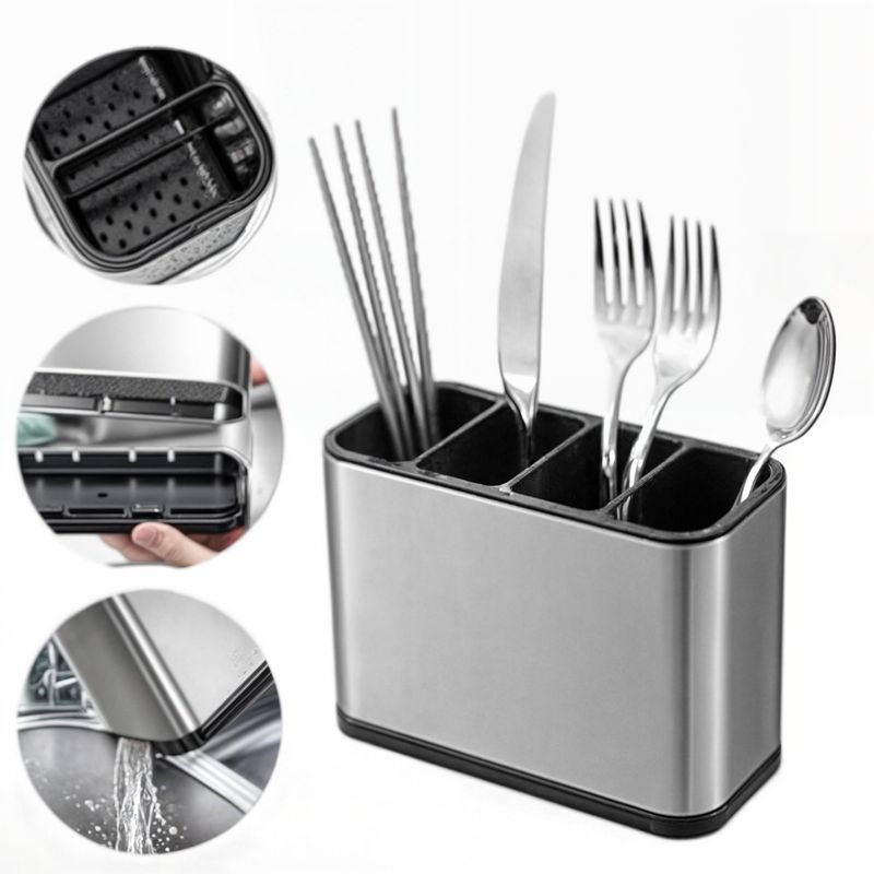 GENERICO - porta cubiertos porta servicios escurridor cubiertos acero inox