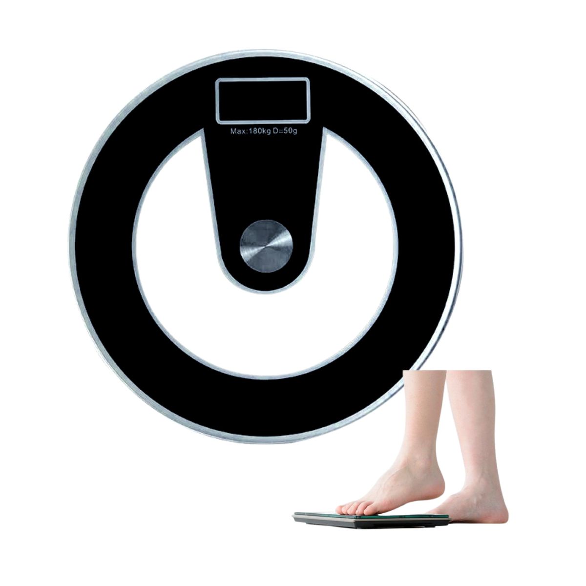 GENERICO - Balanza De Baño Redonda Digital Vidrio Gran Calidad  Pilas.