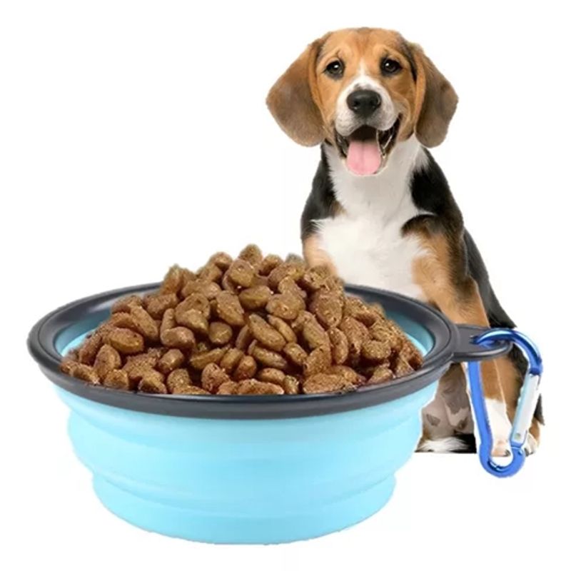 GENERICO - Plato Comida Perros Bebedero Agua Gatos Mascotas Celeste