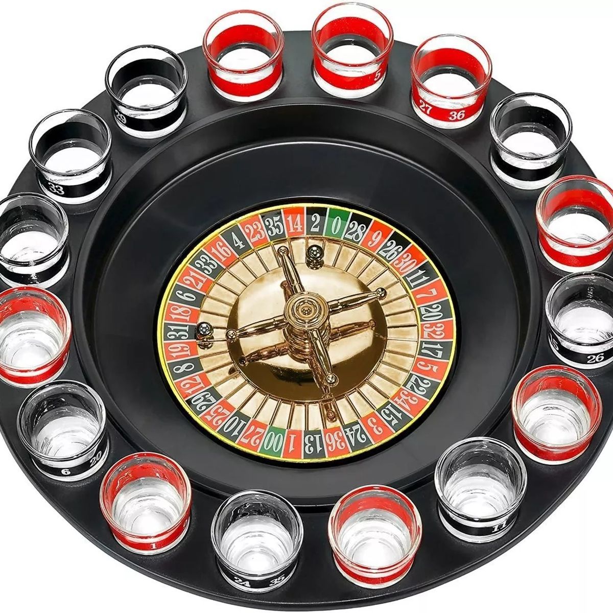 GENERICO - Juego Fiestas Ruleta Rusa Estilo Casino Beber Shots 16 Copas