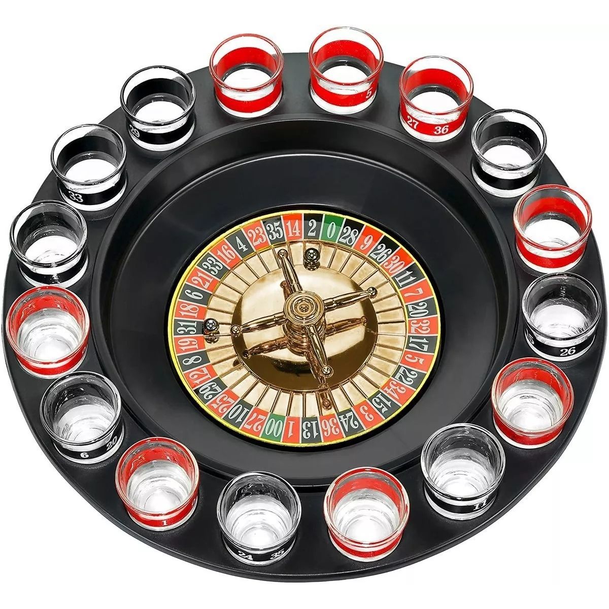 GENERICO - Juego Fiestas Ruleta Rusa Estilo Casino Beber Shots 16 Copas