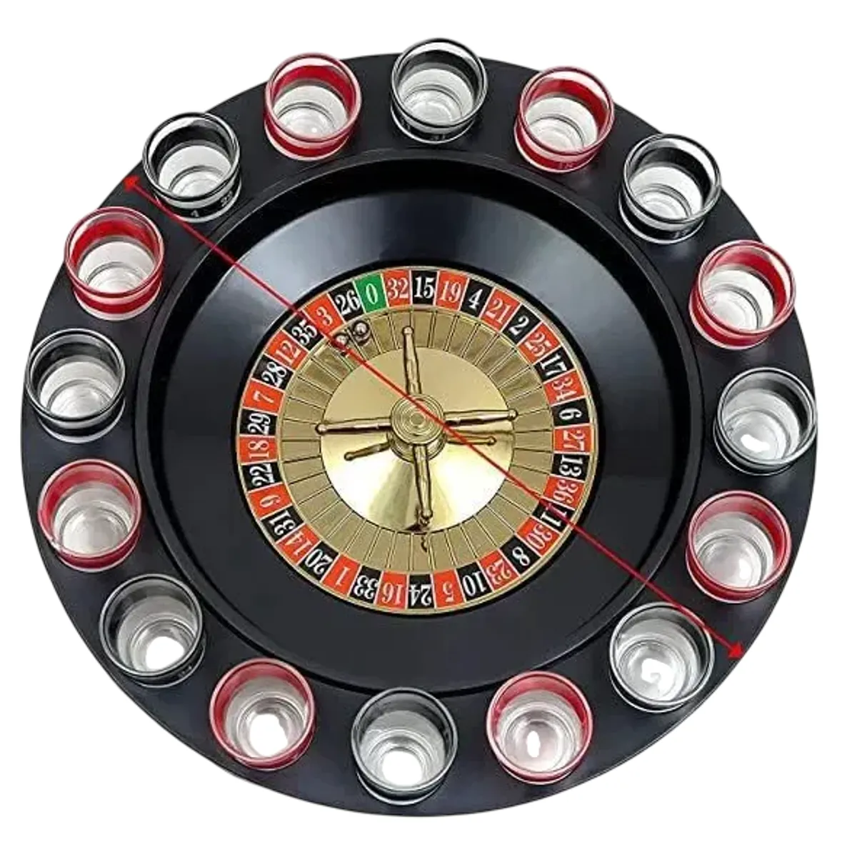 GENERICO - Juego Fiestas Ruleta Rusa Estilo Casino Beber Shots 16 Copas