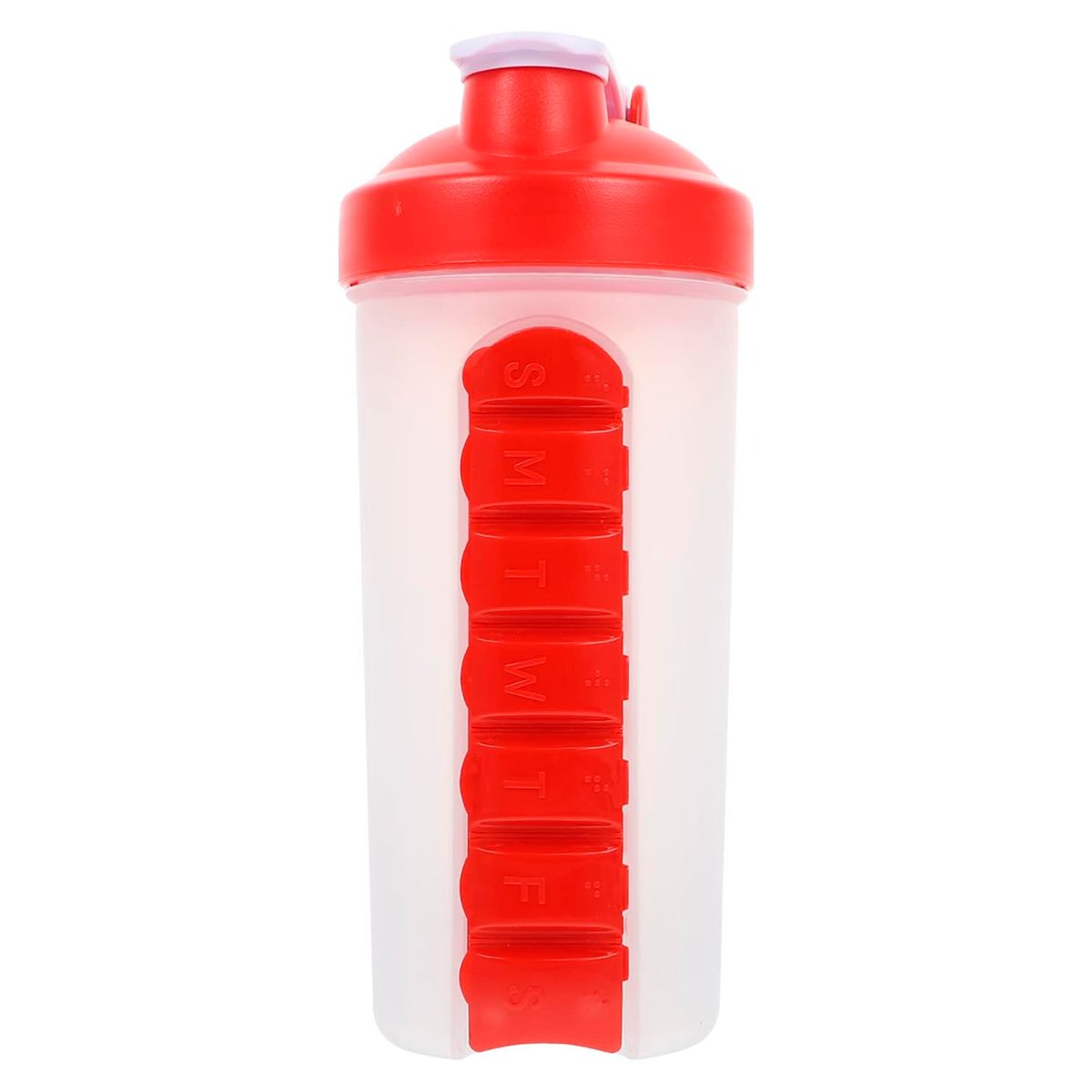ONEDER - Botella De Agua 600ml + Pastillero Organizador De Pastilla Rojo