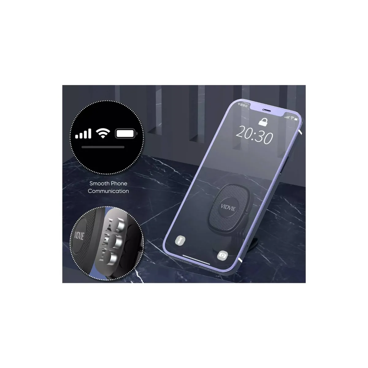 GENERICO - Soporte Porta Celular Magnético 2 En 1 Para Auto Premium