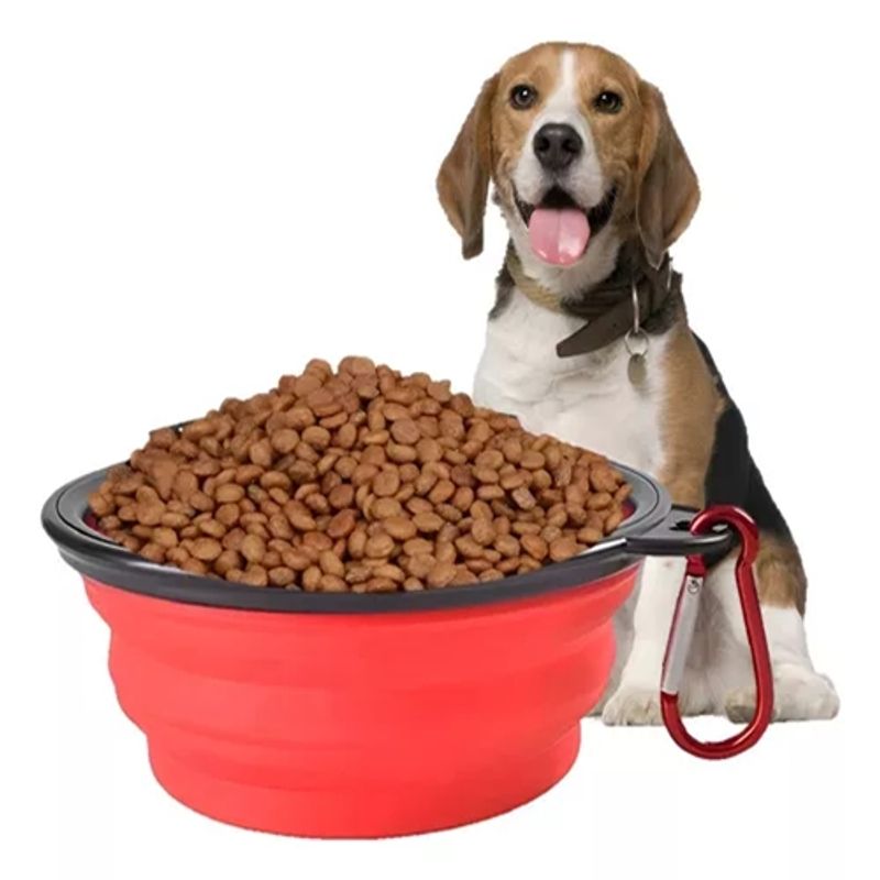 GENERICO - Plato Comida Perros Bebedero Agua Gatos Mascotas Rojo