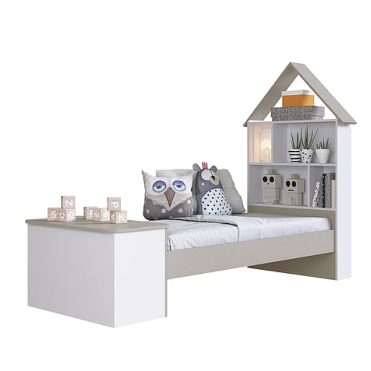 KIDSCOOL - CAMA INFANTIL CBAUL ESTANTE CASITA