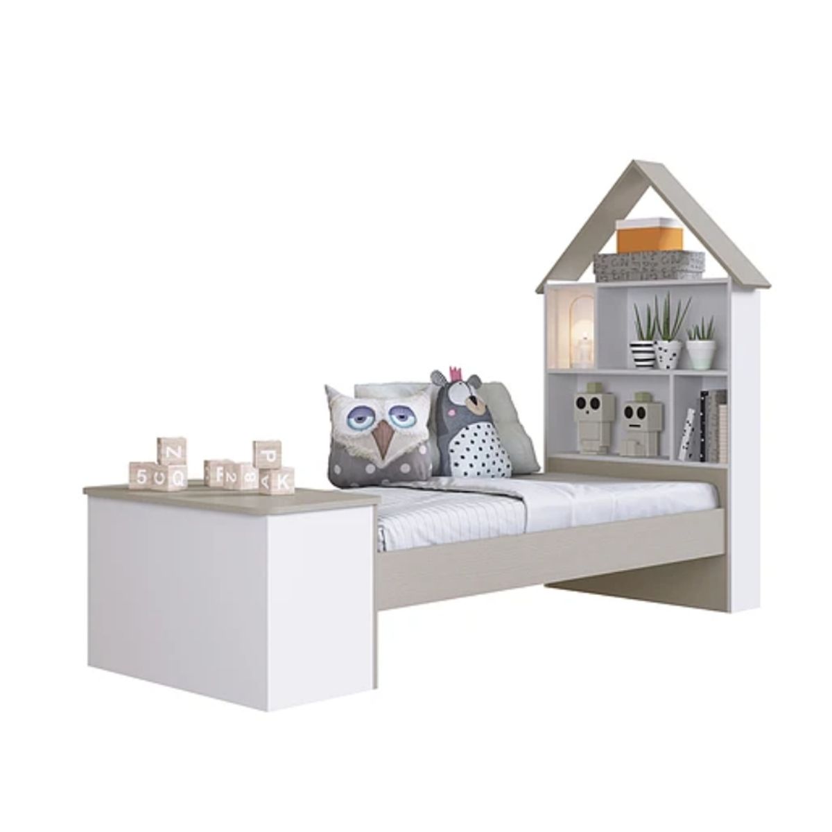 KIDSCOOL - CAMA INFANTIL CBAUL ESTANTE CASITA