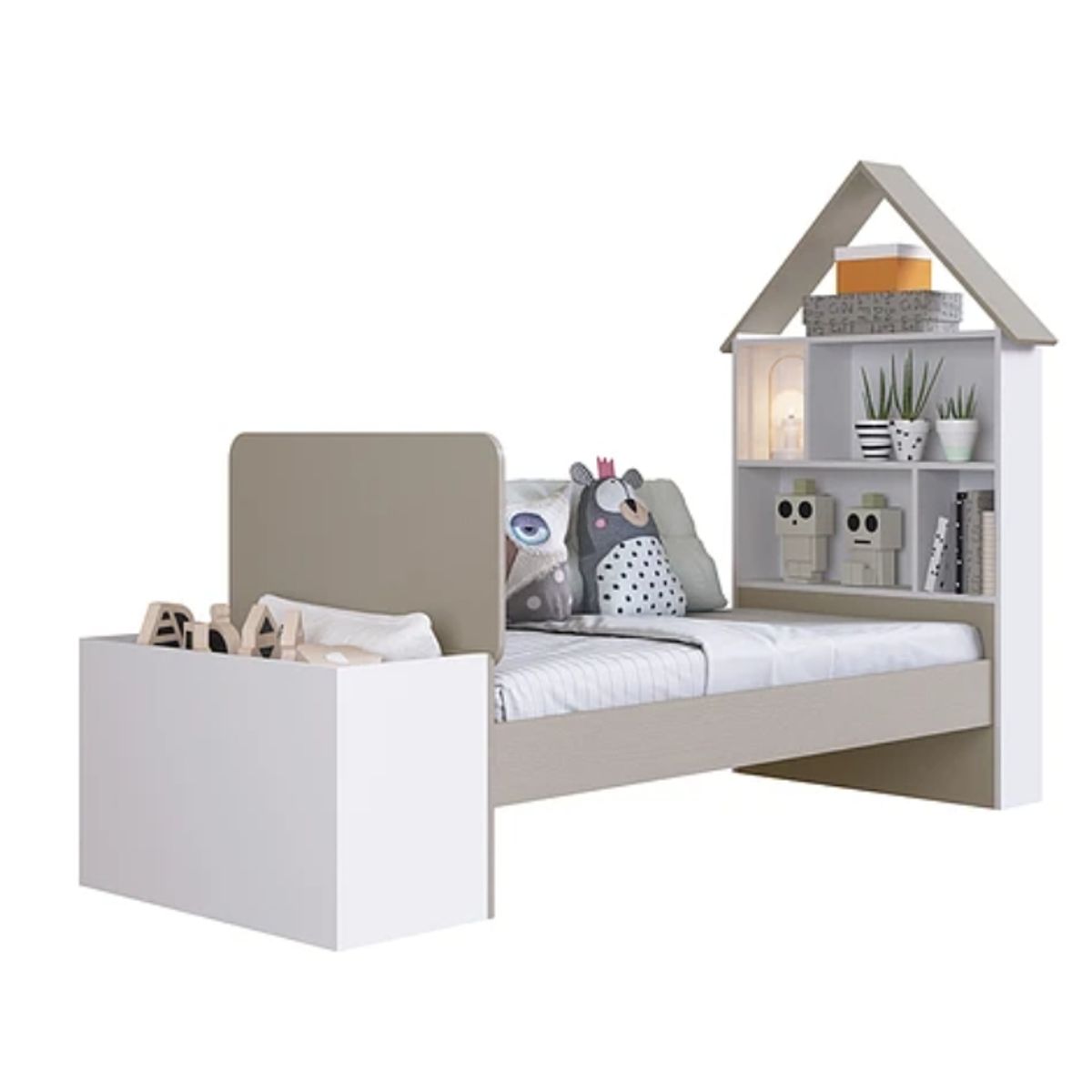 KIDSCOOL - CAMA INFANTIL CBAUL ESTANTE CASITA