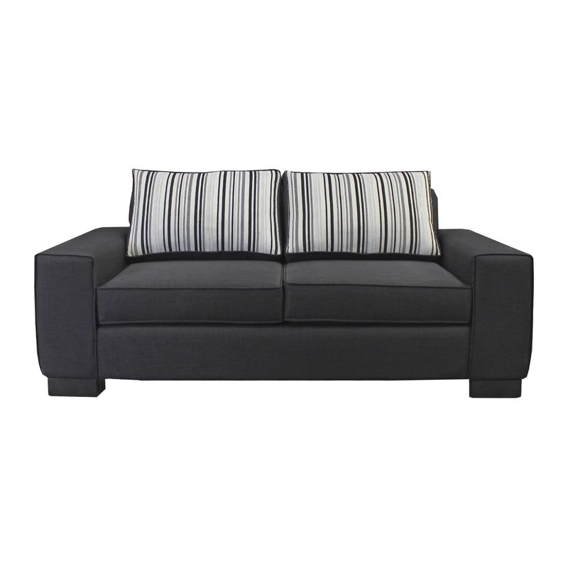 SOFAS MONTALBA - Sofá Prego 3 Cuerpos Color Negro cojines intercambiables