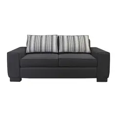 SOFAS MONTALBA - Sofá Prego 3 Cuerpos Color Negro cojines intercambiables
