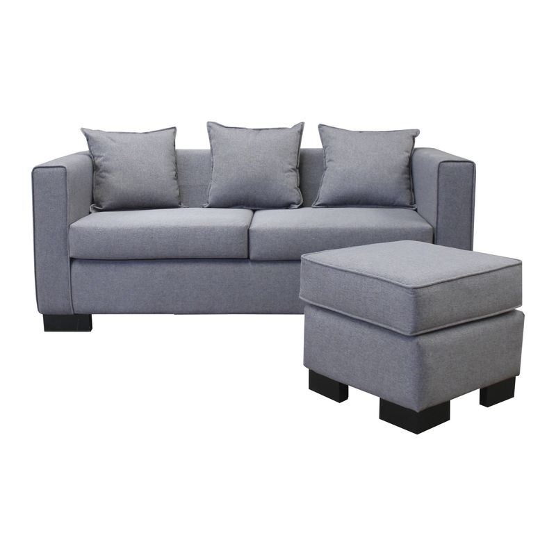 SOFAS MONTALBA - Sofá + Pouff Avanti 3 Cuerpos Color Gris