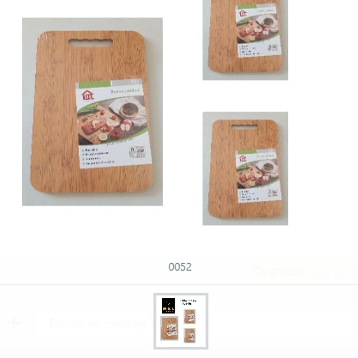 GENERICO - Tabla Cocina Bambu Cuadrada Grande Cocina