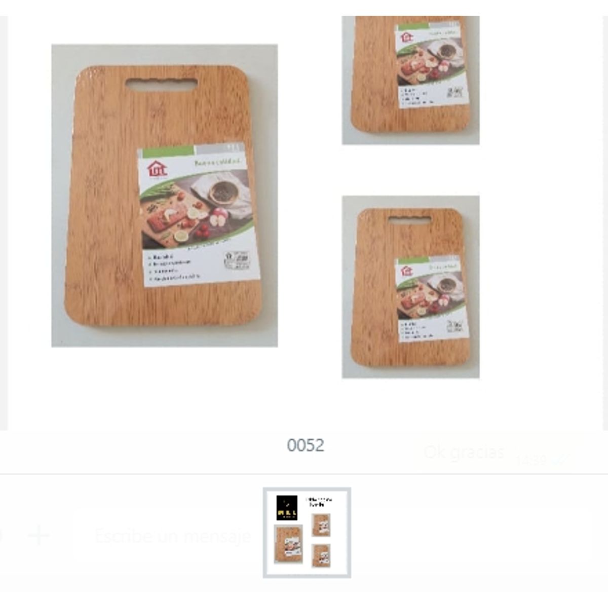 GENERICO - Tabla Cocina Bambu Cuadrada Grande Cocina