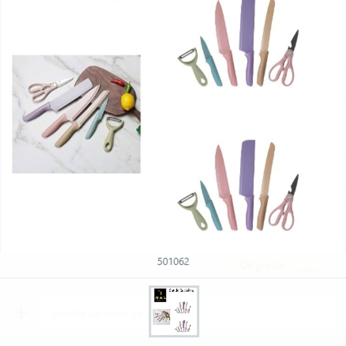 GENERICO - Set de Cuchillos Tijera Pelador Utencilios De Cocina