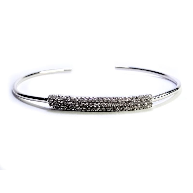 ANDREA COGGIOLA JOYAS - Pulsera Esclava Barra Circones Plata Fina 925