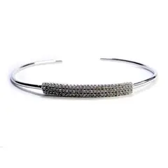 ANDREA COGGIOLA JOYAS - Pulsera Esclava Barra Circones Plata Fina 925