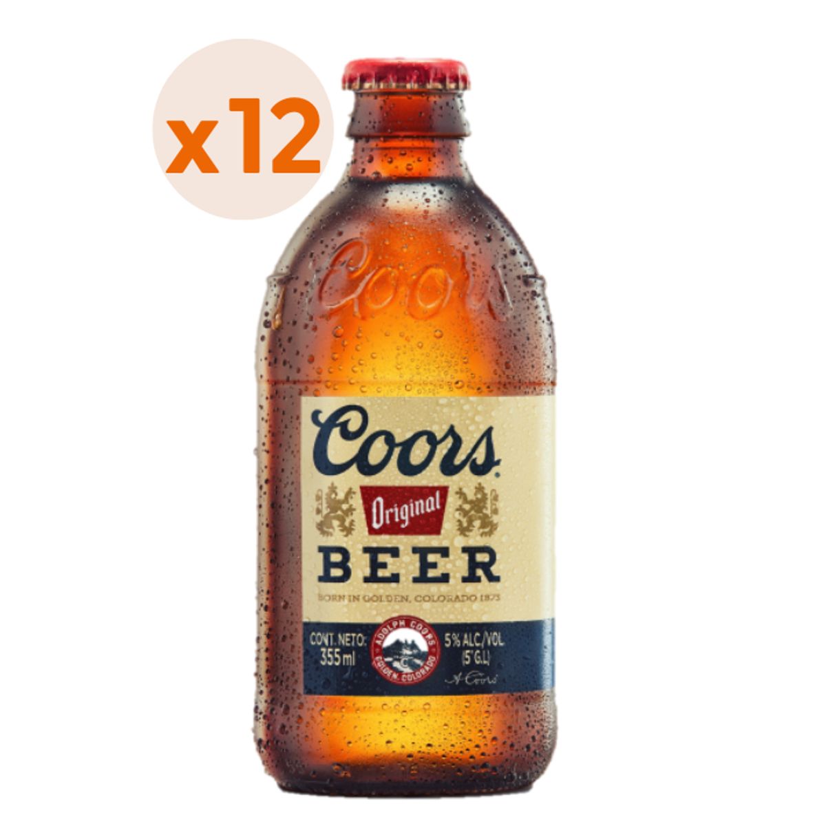 GENERICO - 12X Cerveza Coors Botellín 5° 355Cc