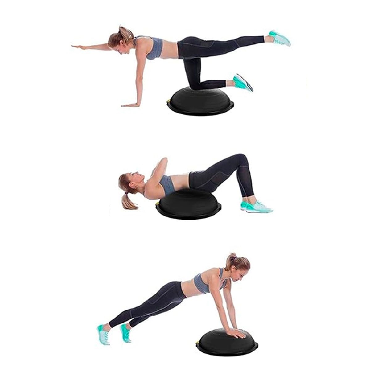 SDFIT - Balón Bosu 60 cm Flower 2 Capas - Black - AJ-15-2