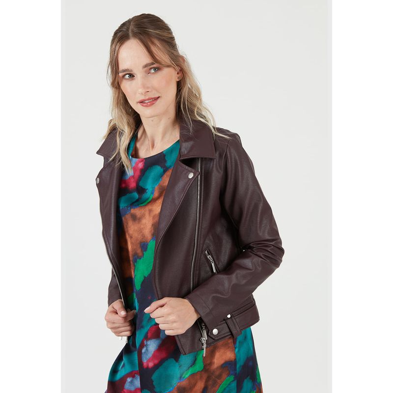 PRIVILEGE - Chaqueta de ecocuero burdeo PRIVILEGE