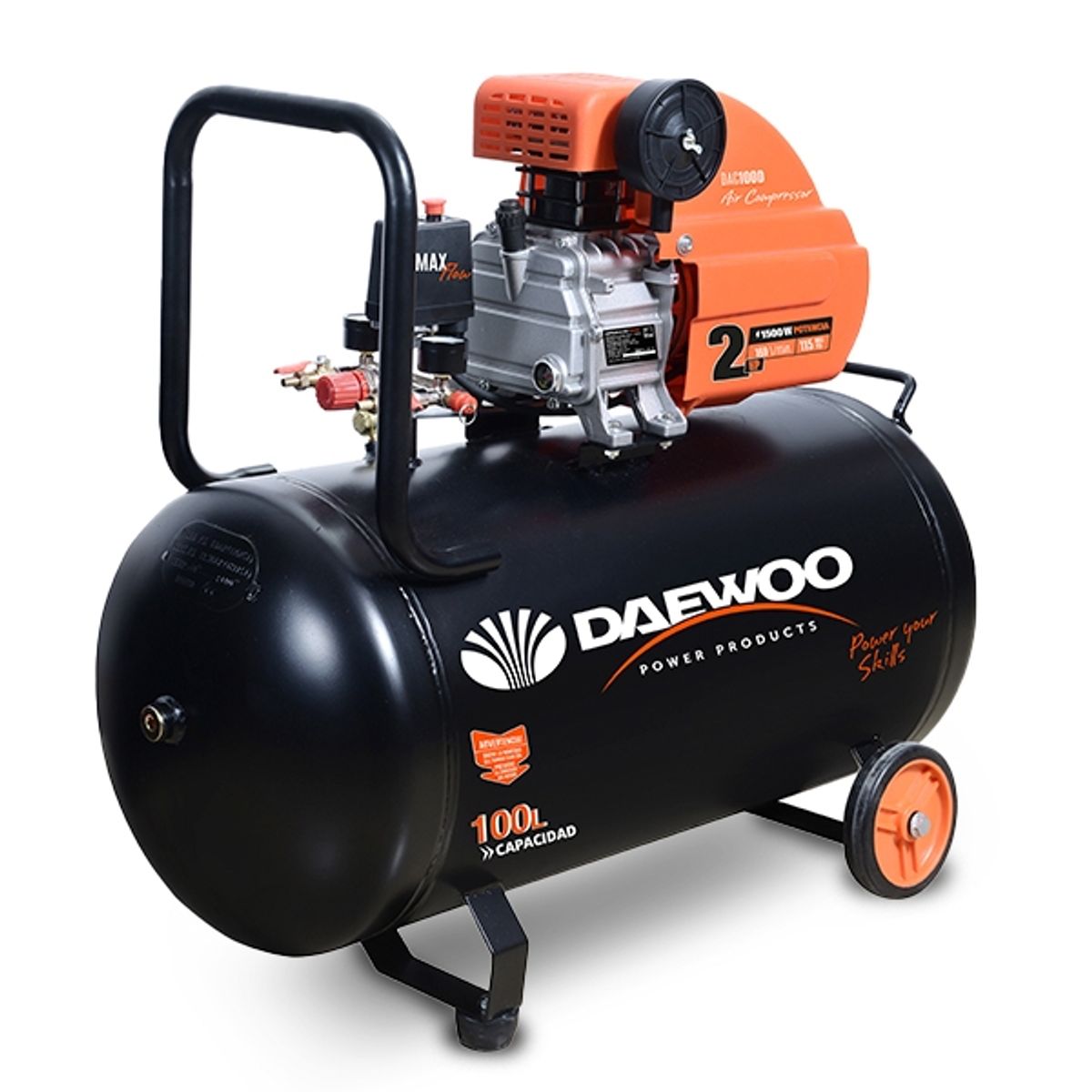 DAEWOO - Compresor De Aire Eléctrico Daewoo Dac100d 100l 25hp 220v