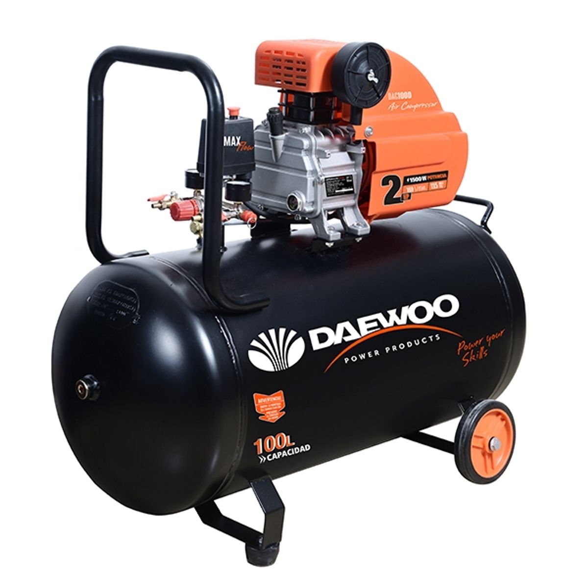 DAEWOO - Compresor De Aire Eléctrico Daewoo Dac100d 100l 25hp 220v