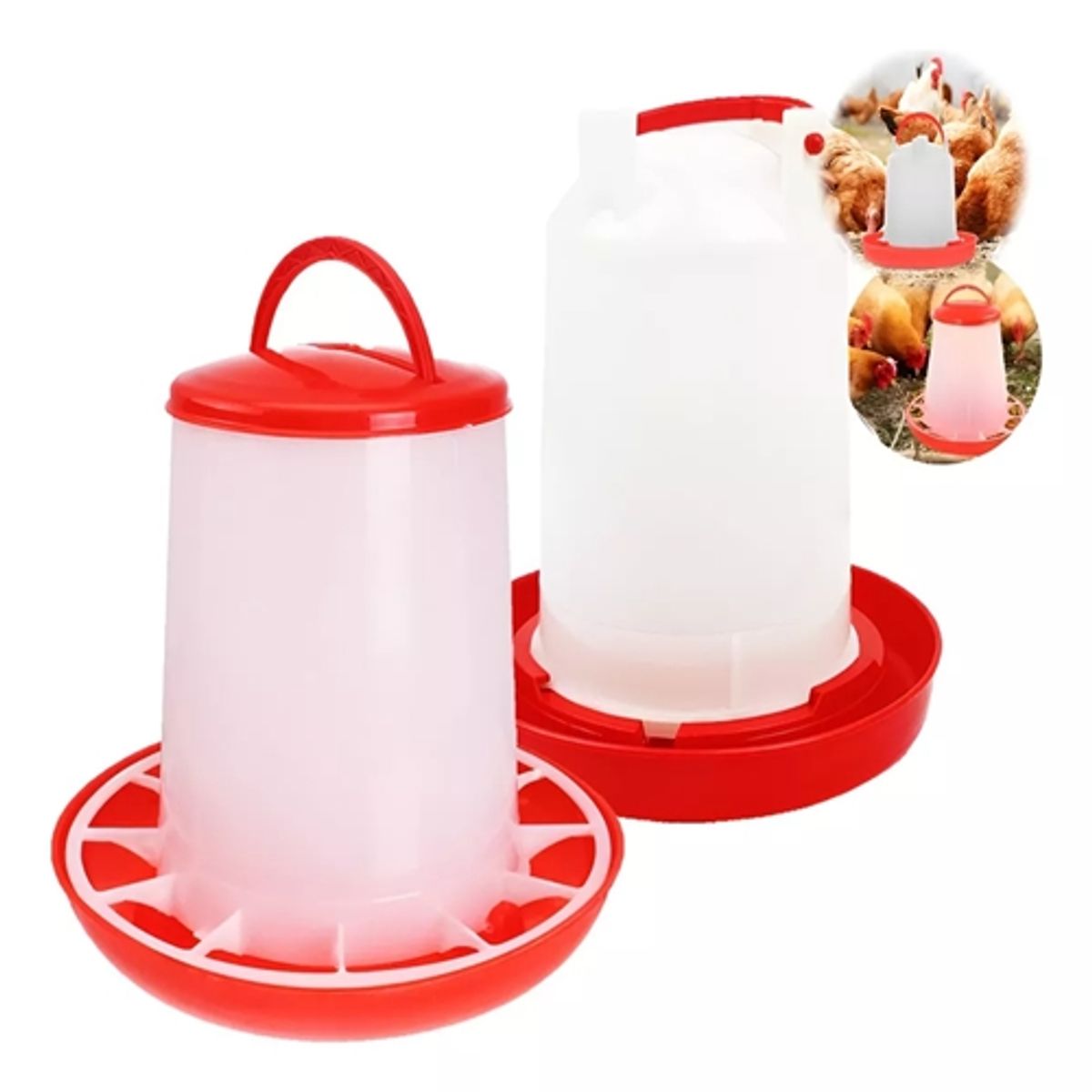 GENERICO - Pack Comedero Gallinas 6kg Bebedero Pollos Pajaros Aves 6 L