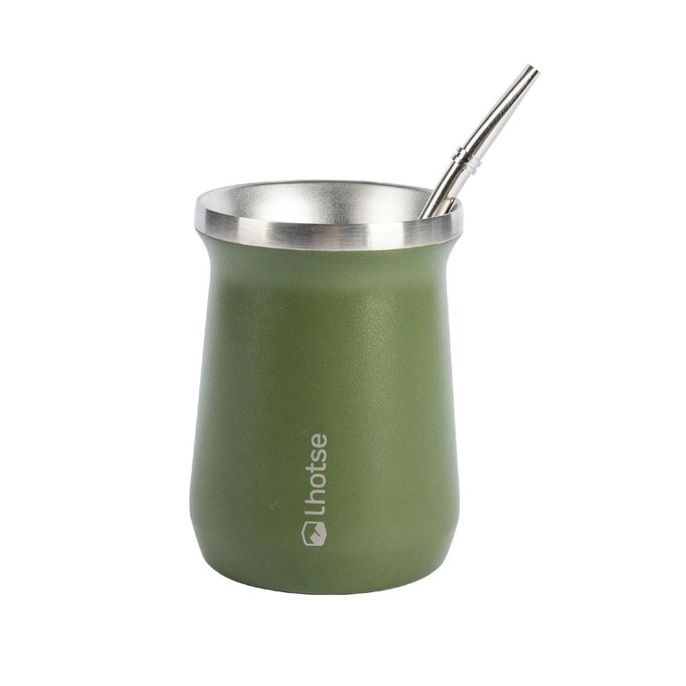 LHOTSE Mate Acero Inoxidable con Bombilla - Verde