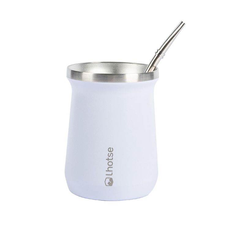LHOTSE Mate Acero Inoxidable con Bombilla - Blanco