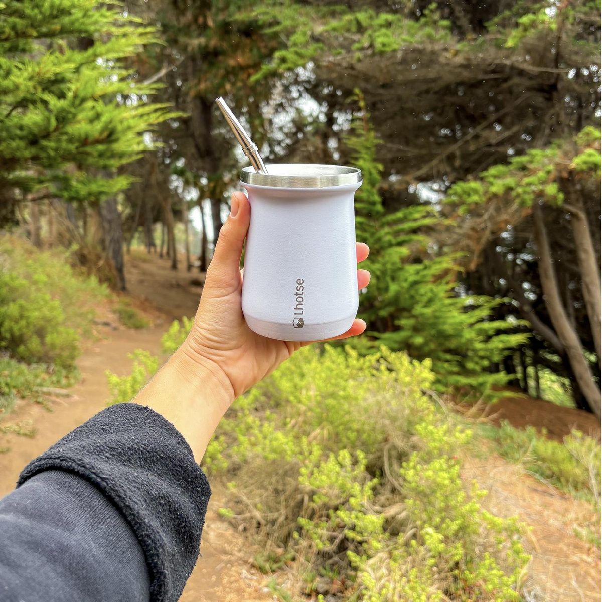 LHOTSE - Mate Acero Inoxidable con Bombilla Lhotse - Blanco