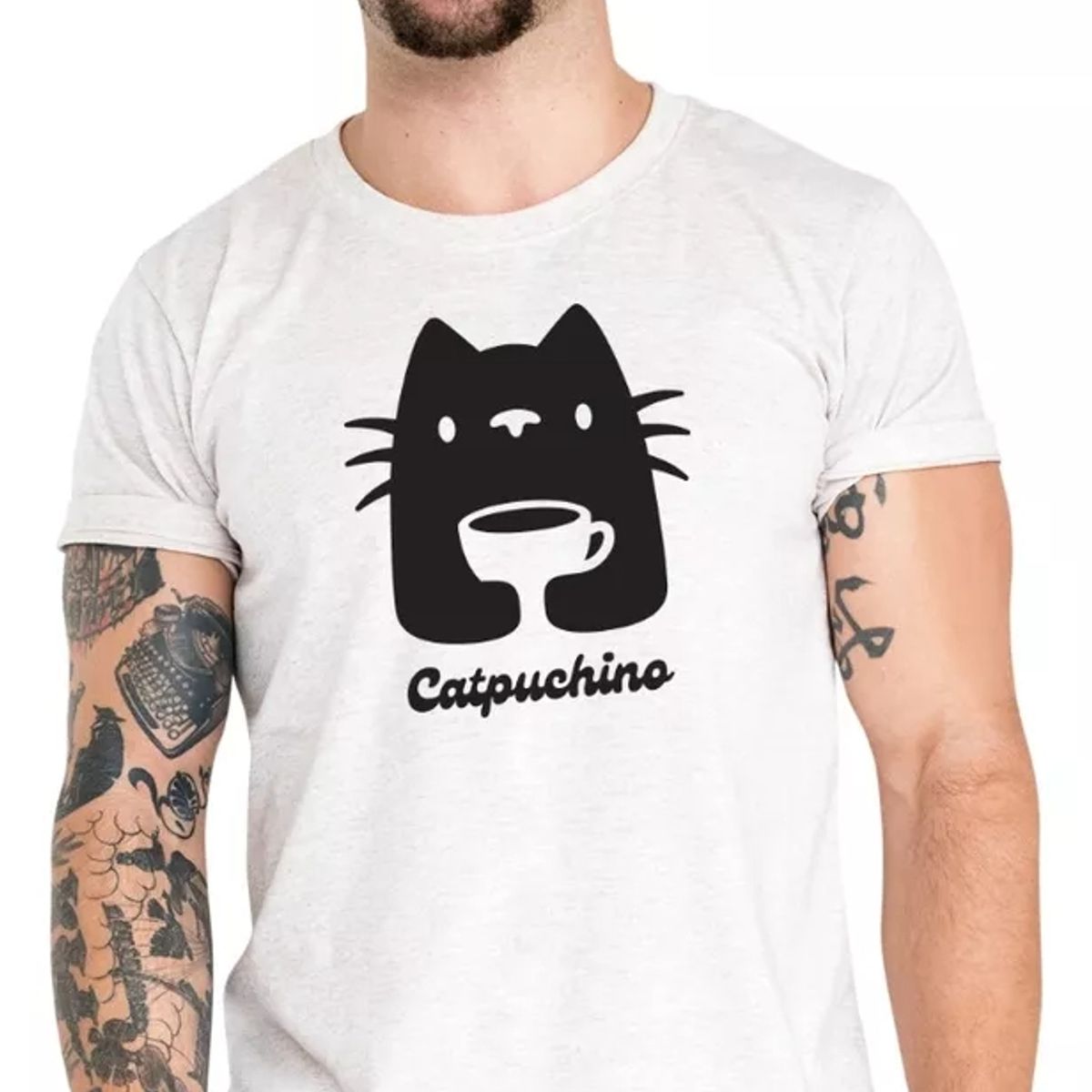 ROLY - Polera Cat Puchino Capuchino Gato Algodón
