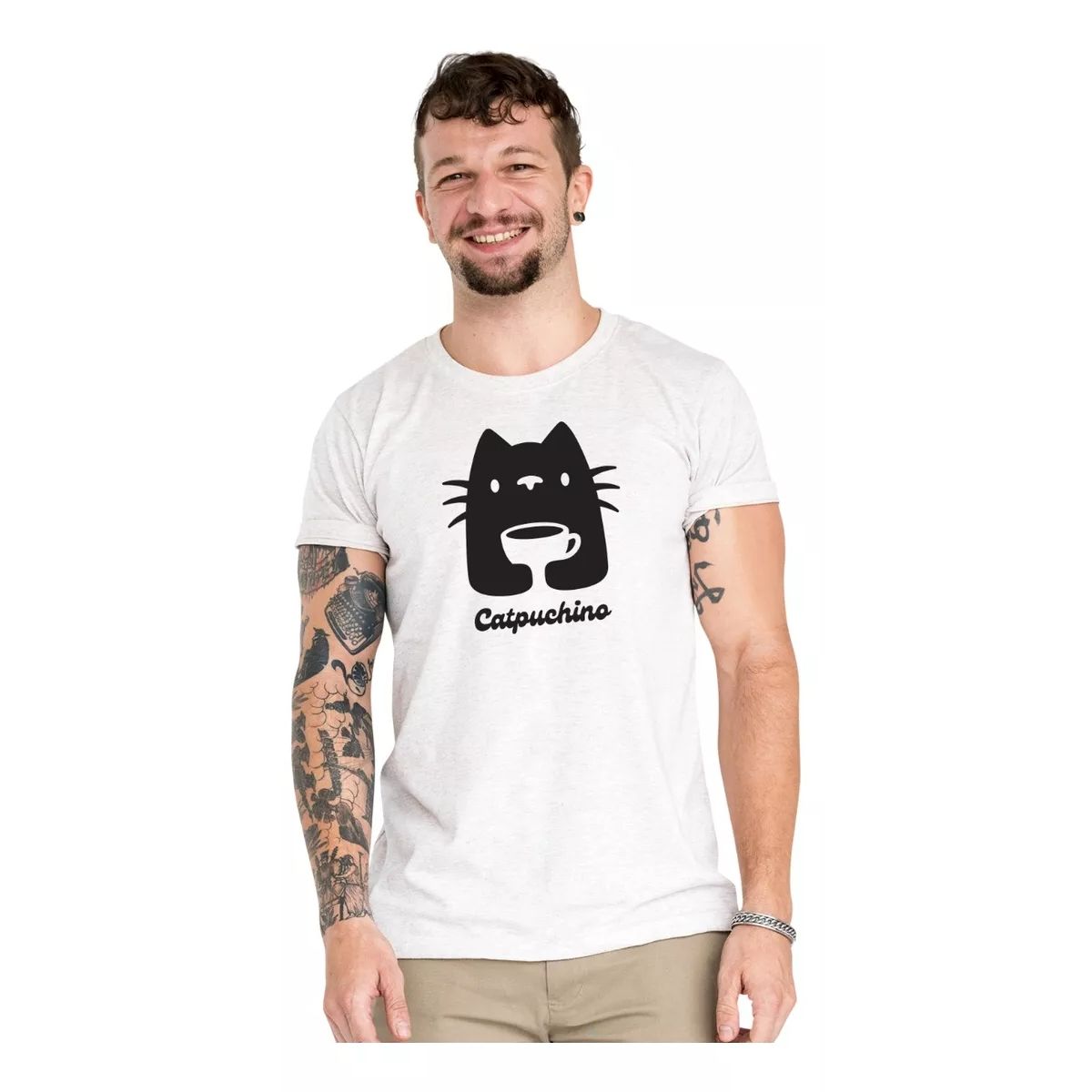 ROLY - Polera Cat Puchino Capuchino Gato Algodón