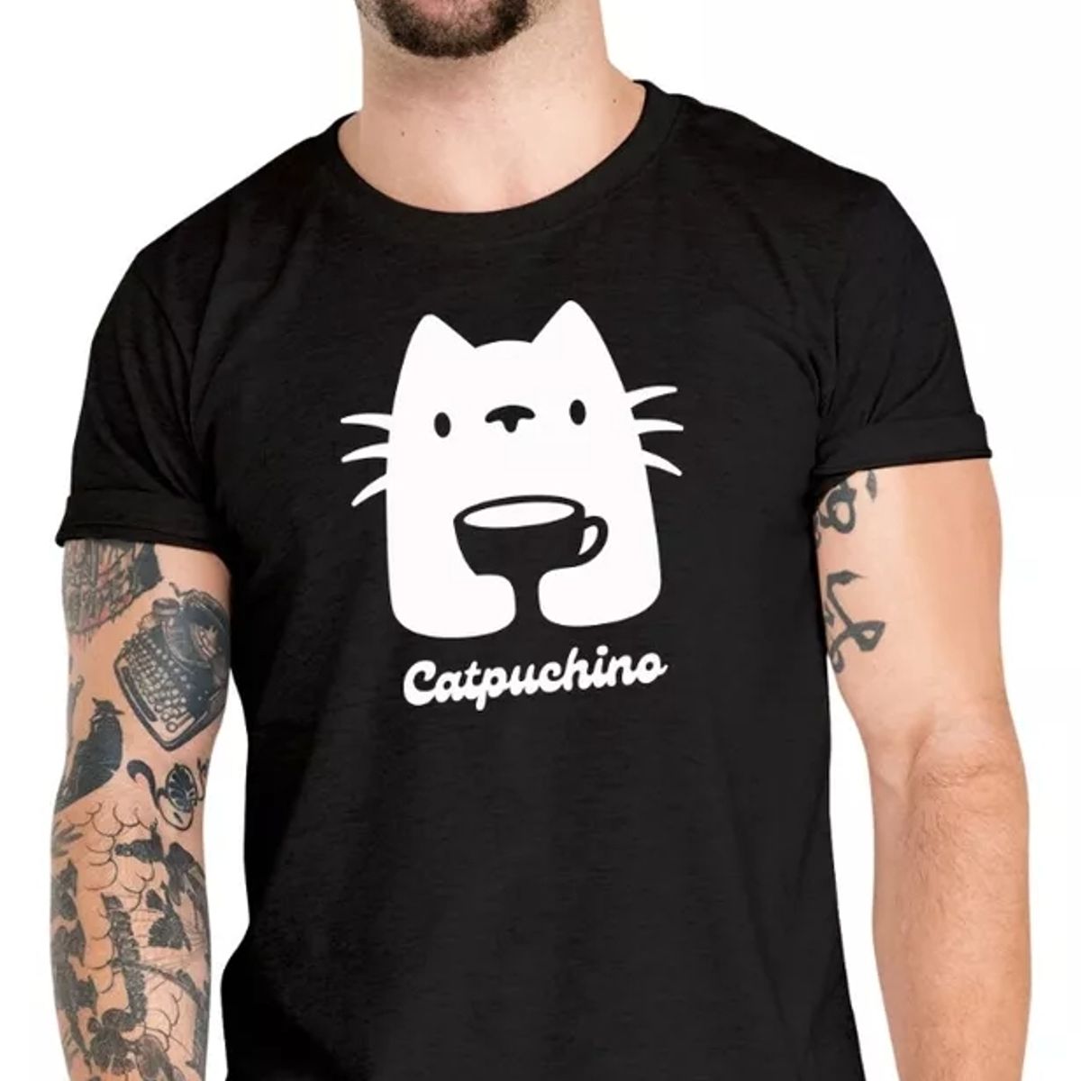 ROLY - Polera Cat Puchino Capuchino Gato Algodón
