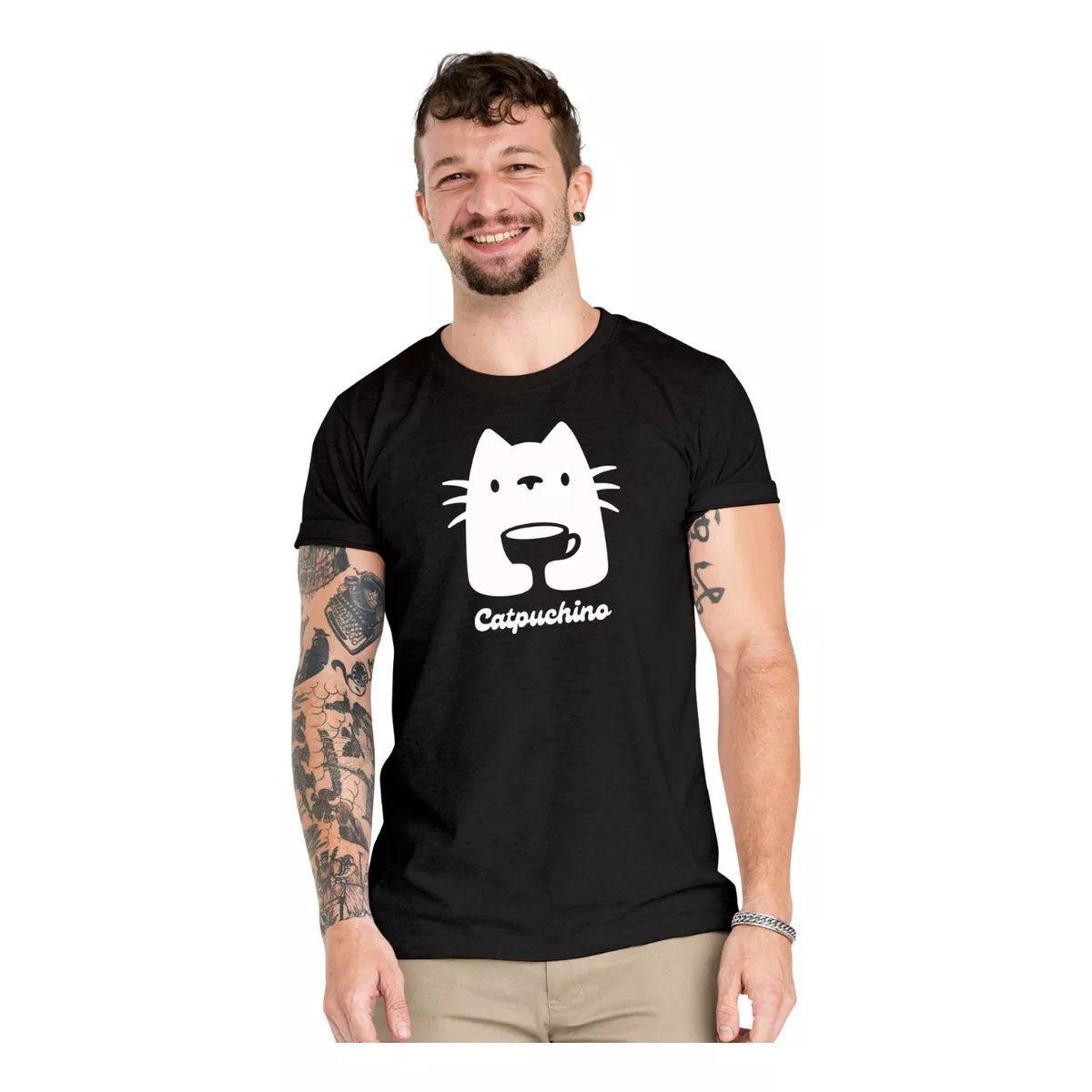 ROLY - Polera Cat Puchino Capuchino Gato Algodón