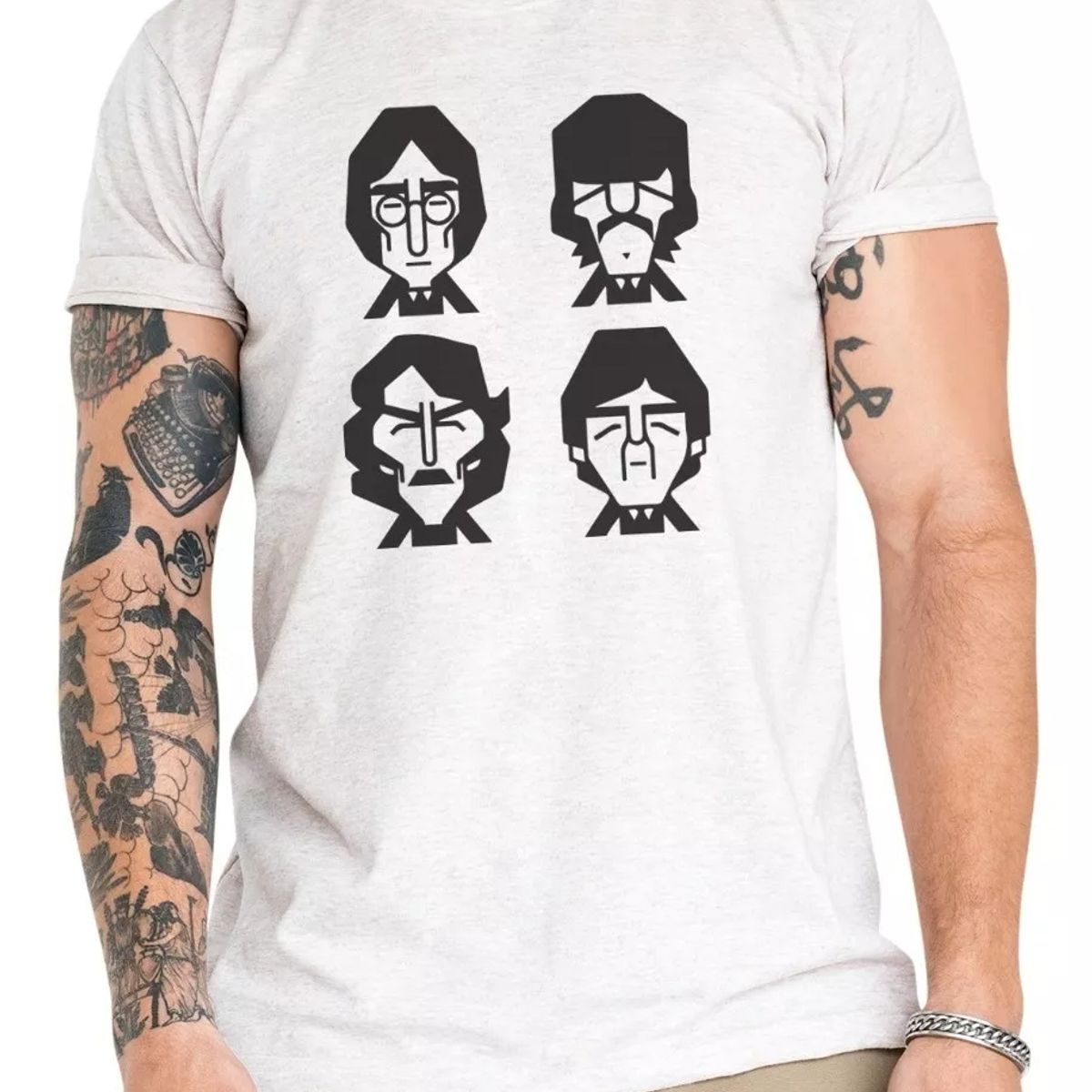 ROLY - Polera The Beatles Rock Roll  Algodón_.