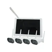 SRICAM - Kit 4 Camaras Bala Wifi Nvr Monitor 10 Pulgadas 8ch Audio Full Color