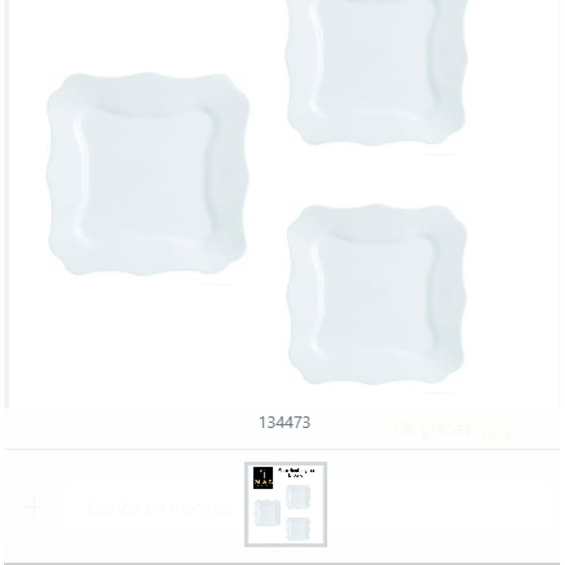 GENERICO - Plato Rectangular Diseño Adorable Hogar Blanco